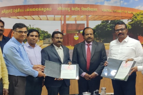 CUTN signed MoU with ELGI Equipment's Limited, Coimbatore in the presence Vice-Chancellor Prof. M. Krishnan, VC on 06-07-2023