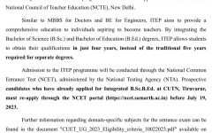 CUTN Introduces Four Year Integrated Teacher Education Programme (ITEP) for Aspiring Educators